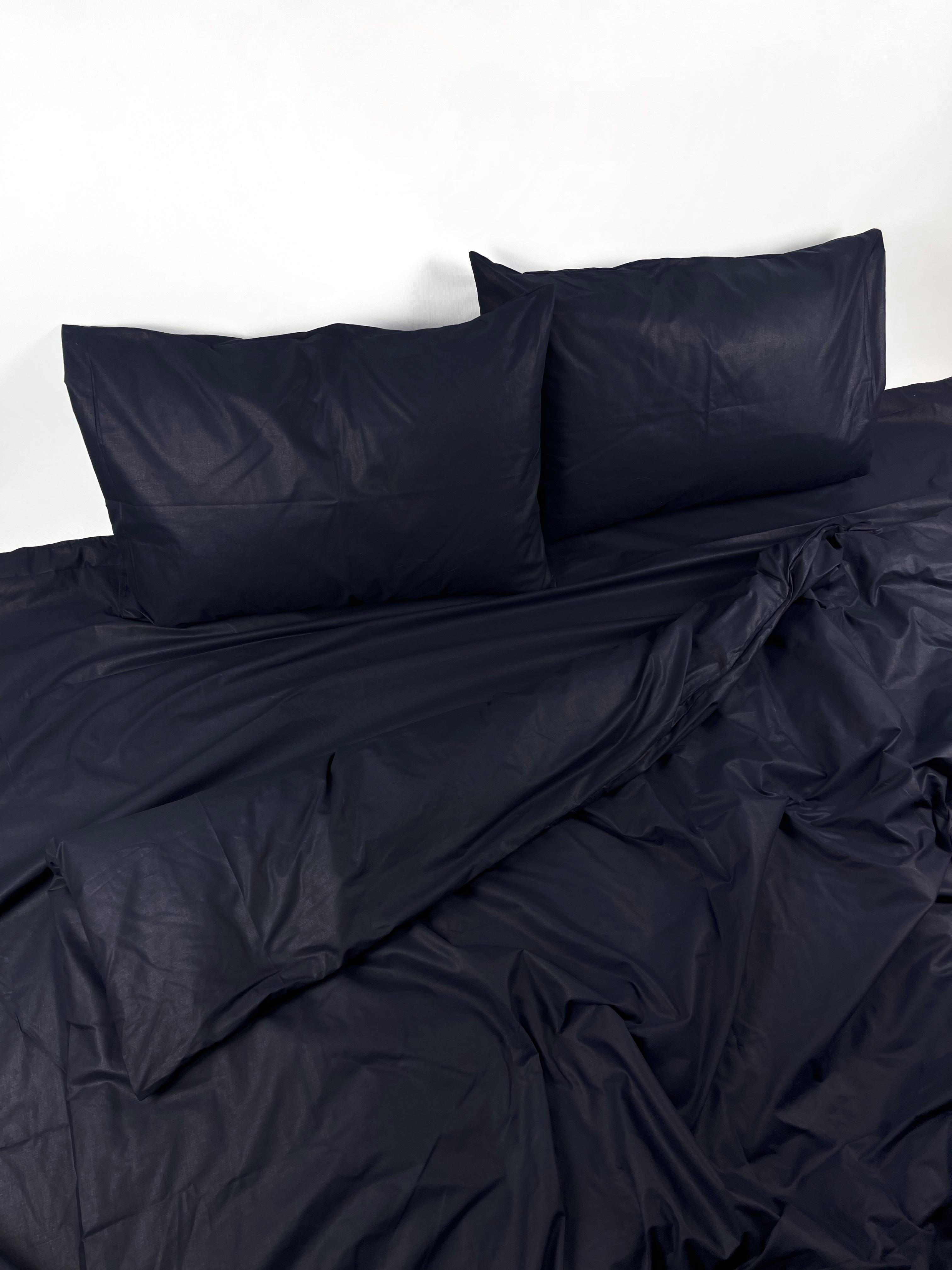 Комплект постельного белья Ватин Голд-Lux полуторный Темно-синий (14711890)