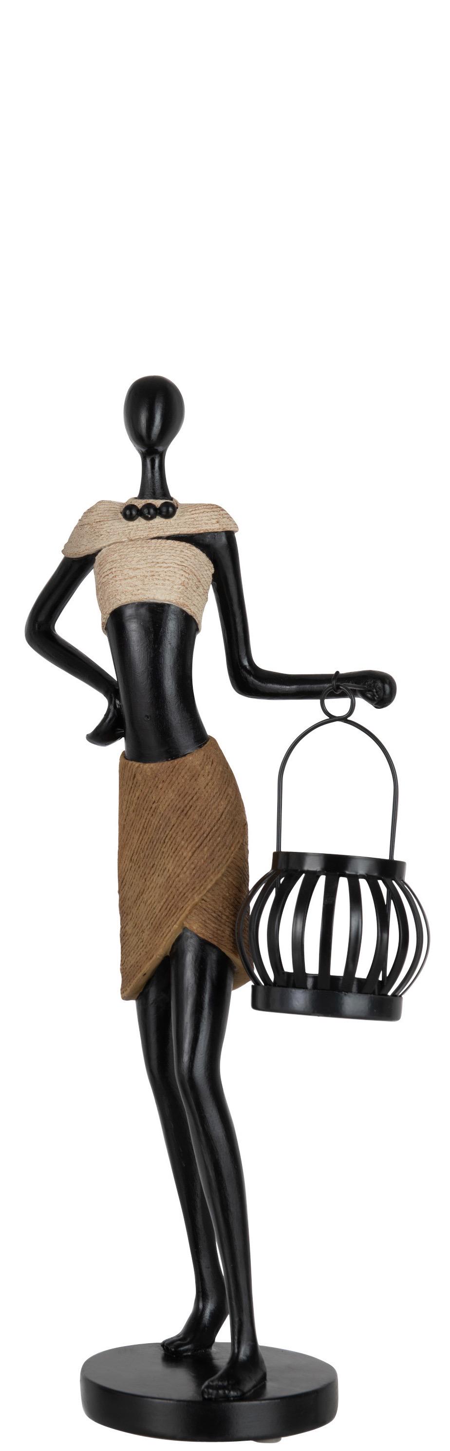 Статуэтка-подсвечник африканская женщина J-LINE 43 см Статуэтка-подсвечник африканская женщина J-LINE 43 см