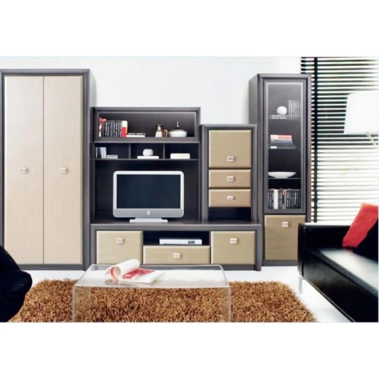 Стенка модульная для гостиной Гербор Петио Венге магия/Штрокс темный (GRB-1918)