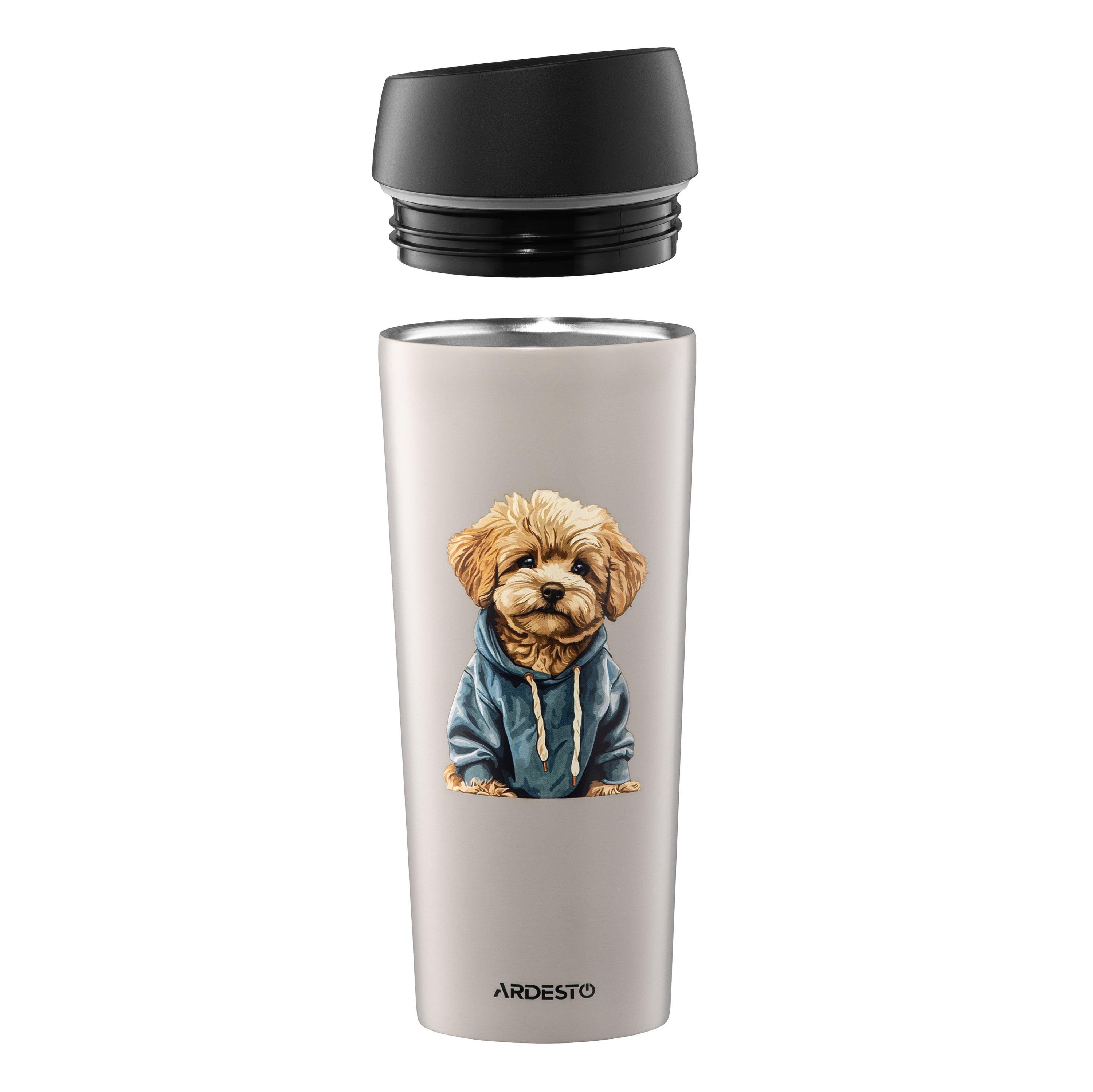 Термокружка Ardesto Coffee Time Maltipoo 450 мл Серый (AR2645MP) - фото 3 Термокружка Ardesto Coffee Time Maltipoo 450 мл Серый (AR2645MP) - фото 3