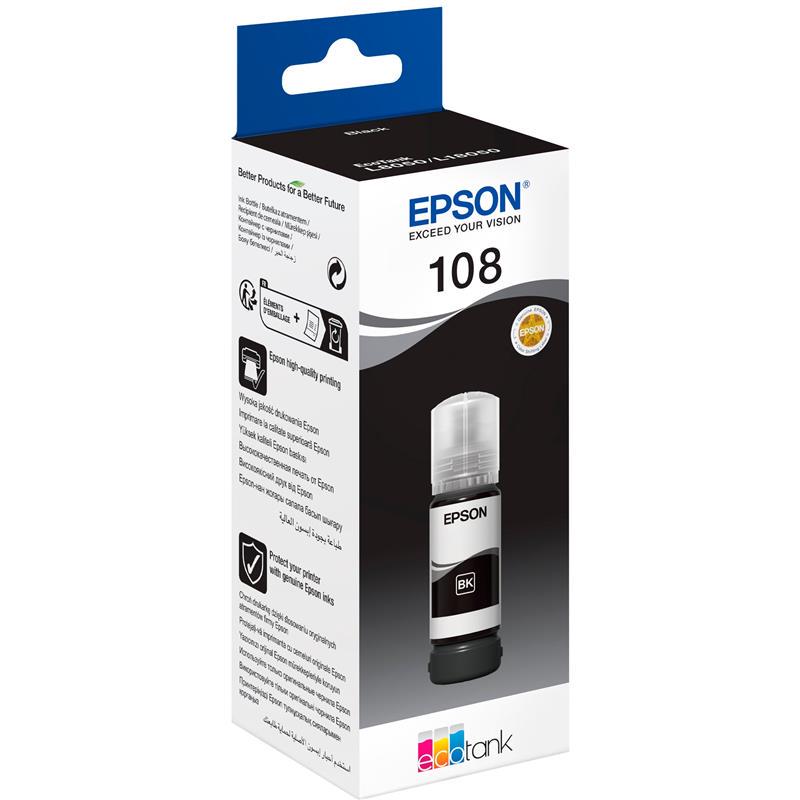 Чернила Epson 108 70 мл Black (C13T09C14A)