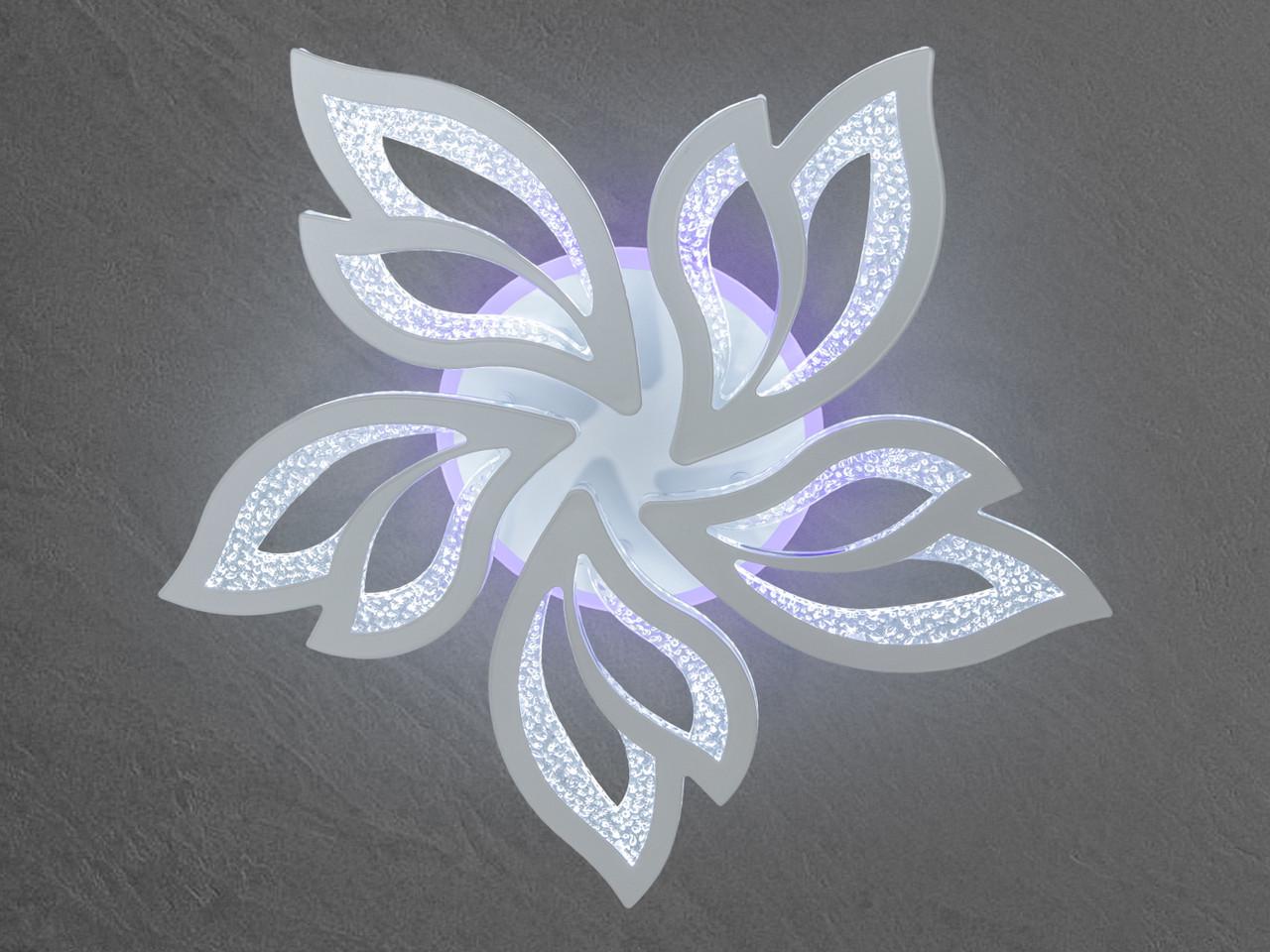 Люстра LED в спальню с пультом 2455-5WH-LS 80 W на 14 м2 Белый (2437060102) - фото 6