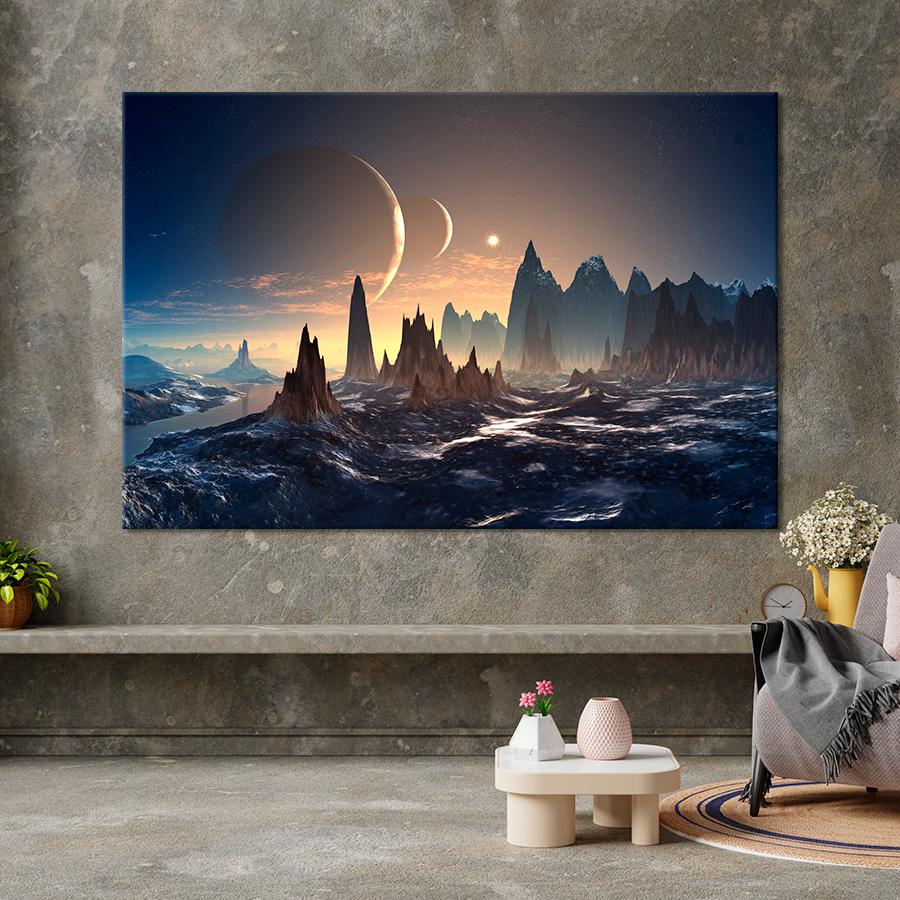 Картина на холсте Футуристическая планета 80x54 см (V195-1_L) Картина на холсте Футуристическая планета 80x54 см (V195-1_L)