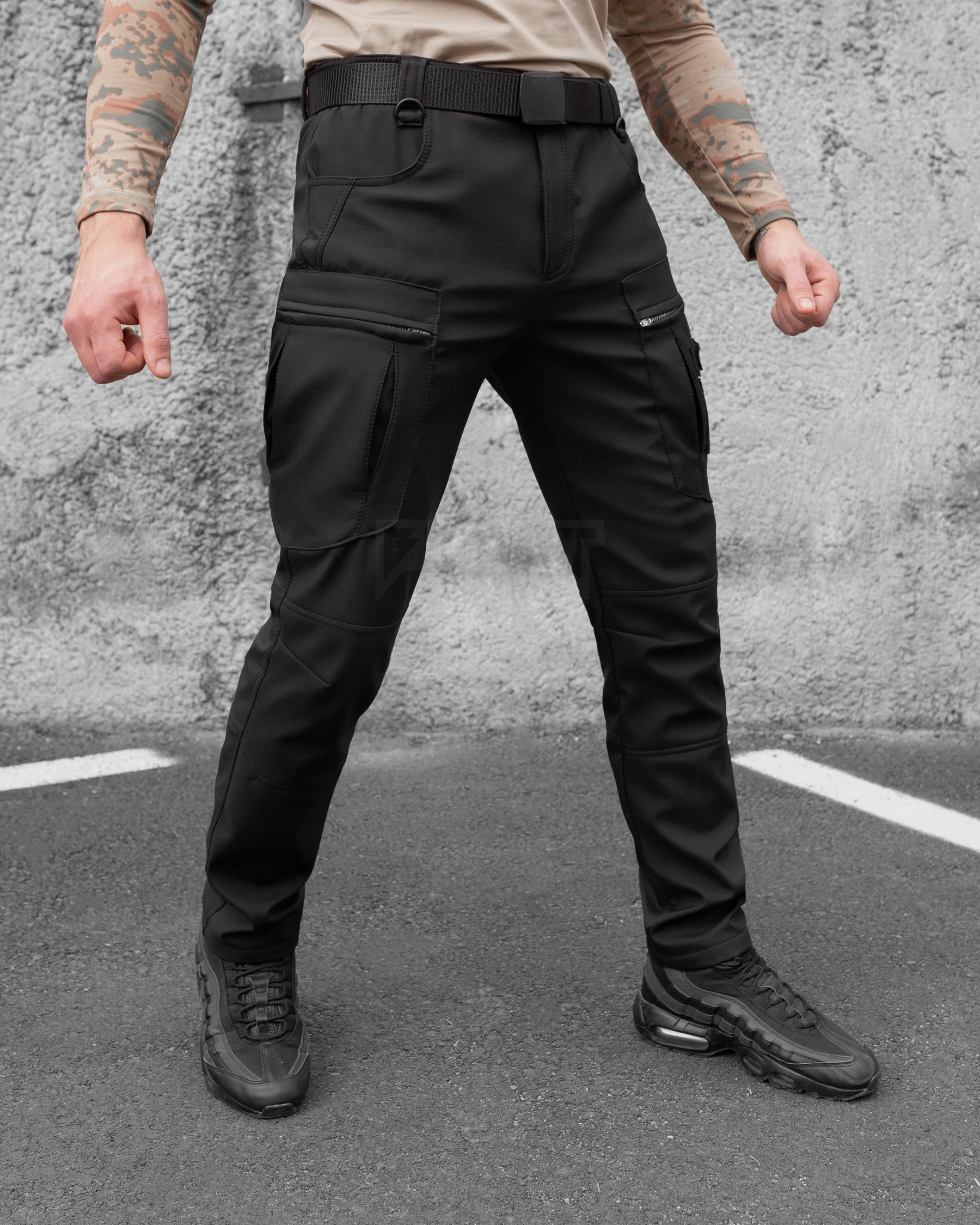 Брюки зимние карго Bezet Softshell Эшелон XL Черный (6026)