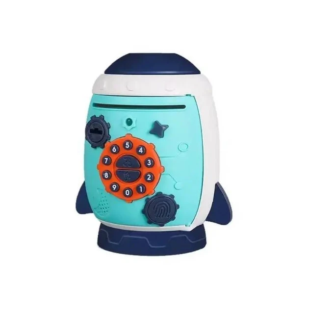 Скарбничка-сейф дитяча Ракета з ключем/мелодії/звуки (МН030)