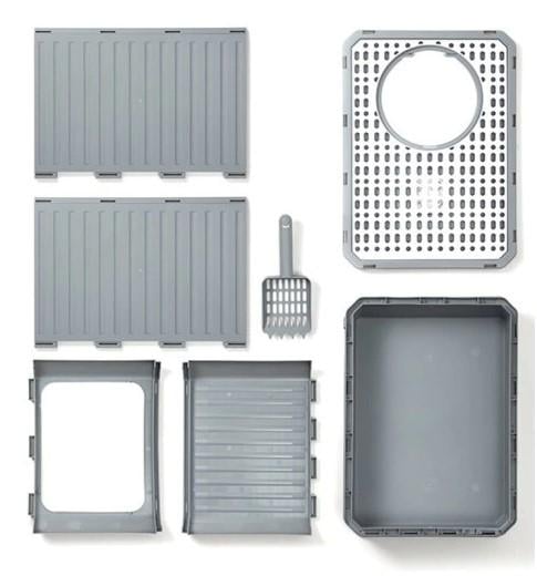 Лоток котячий з висувним ящиком для наповнювача і лопаткою (F055) - фото 5 Лоток котячий з висувним ящиком для наповнювача і лопаткою (F055) - фото 5