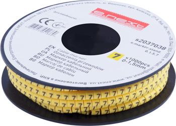 Маркер кабельный E.NEXT e.marker.stand.0.1.5.7 цифра 7 1,5 мм2 1000 шт./рул. Желтый (s2037038) - фото 2