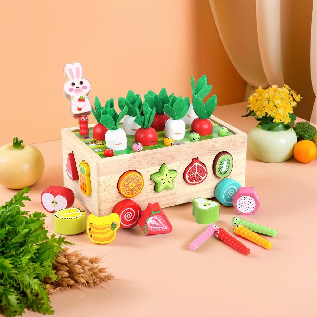 Игрушка сортер Монтессори Веселый Огород с магнитной рыбалкой Soli Игрушка сортер Монтессори Веселый Огород с магнитной рыбалкой Soli