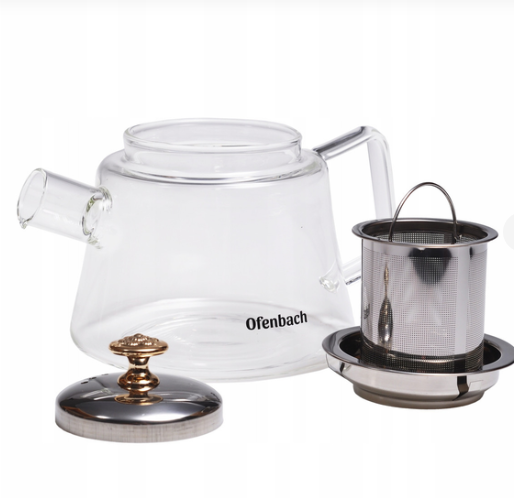 Заварник Ofenbach стекло/нержавеющая сталь со съемным ситечком 1100 мл (100617L) - фото 4 Заварник Ofenbach стекло/нержавеющая сталь со съемным ситечком 1100 мл (100617L) - фото 4