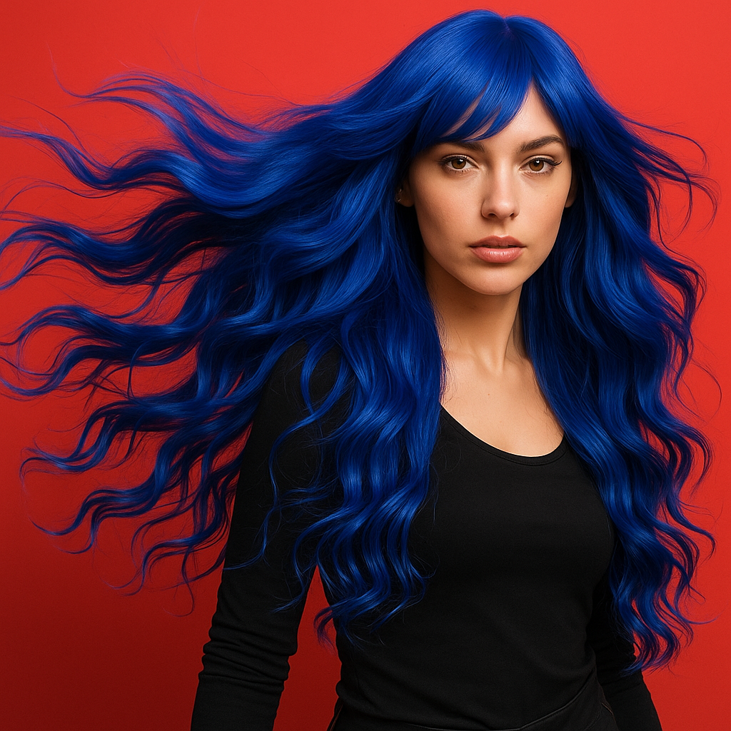 Перука хвиляста фентезі косплей канекалон термостійкий 80 см Синій (K0710-3)