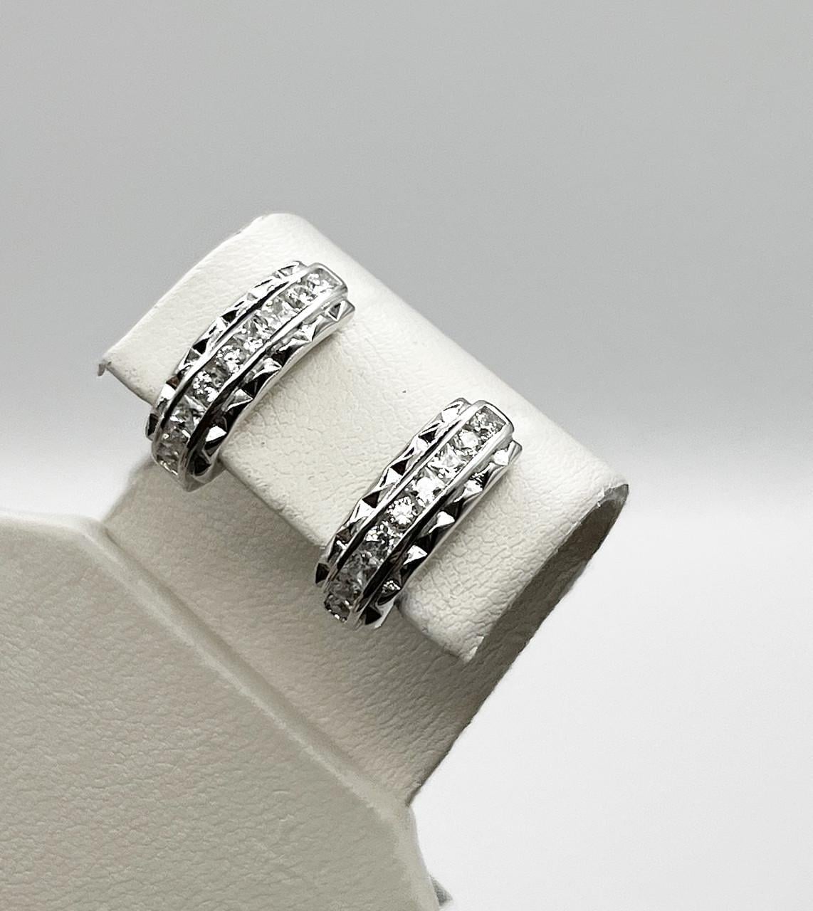 Серебряные серьги с кубическим цирконием 4,18 г (2642525903)