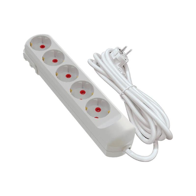 Подовжувач Neomax 5 м 5 гнізд з заземленням Білий (NX501505) - фото 1