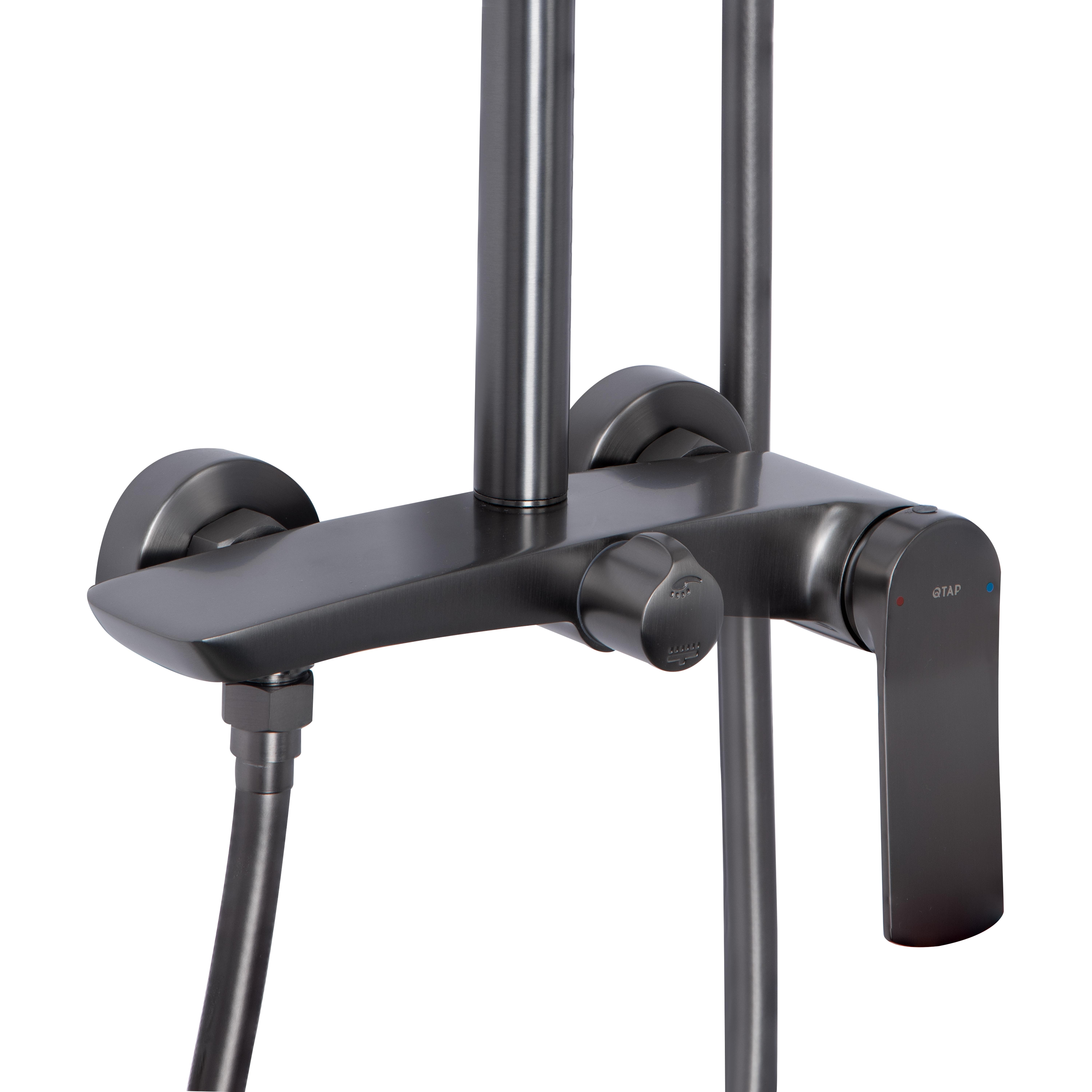 Душевая система для душа Qtap Slavonice на два потребителя Gunmetal PVD Black (QTSLA110GMB45913)