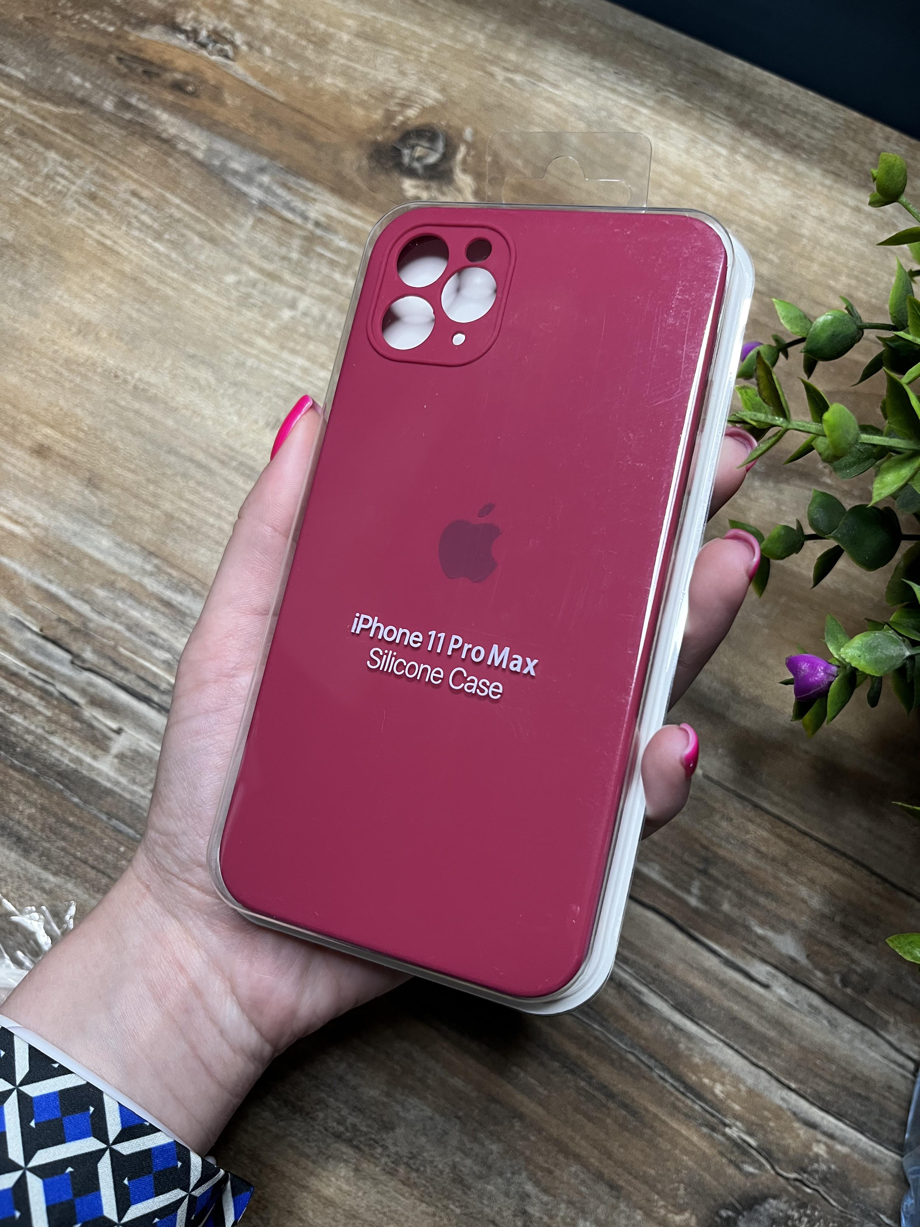 Чохол накладка на iPhone (Айфон) 11 pro max квадратні борти silicone case full camera на apple