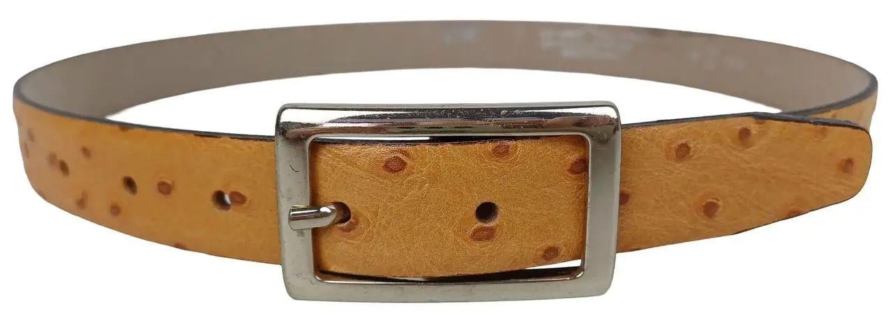 Ремінь шкіряний жіночий Vanzetti під шкіру страуса 85х2,3 см Бежевий (RMT128)