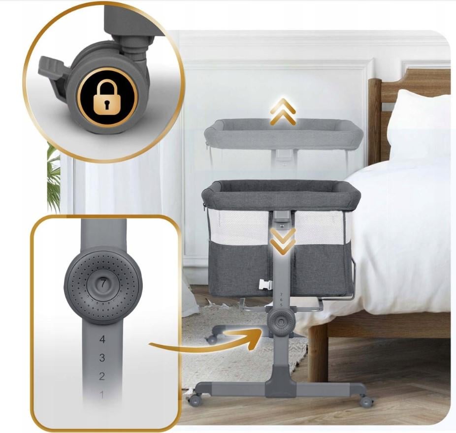 Кровать детская с крепежными ремнями и регулировкой высоты - фото 7