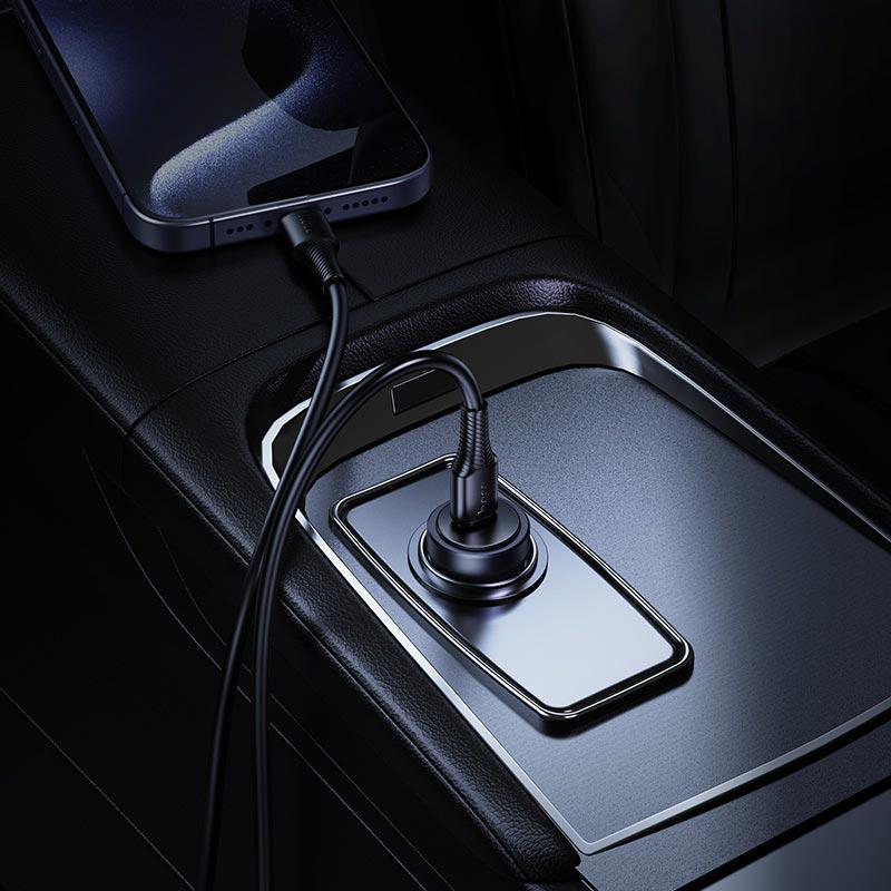 Зарядное устройство в авто Hoco Z62A Energy 30 Вт Type-C PD/QC с кабелем Type-C Metal/Grey (24341) - фото 4 Зарядное устройство в авто Hoco Z62A Energy 30 Вт Type-C PD/QC с кабелем Type-C Metal/Grey (24341) - фото 4