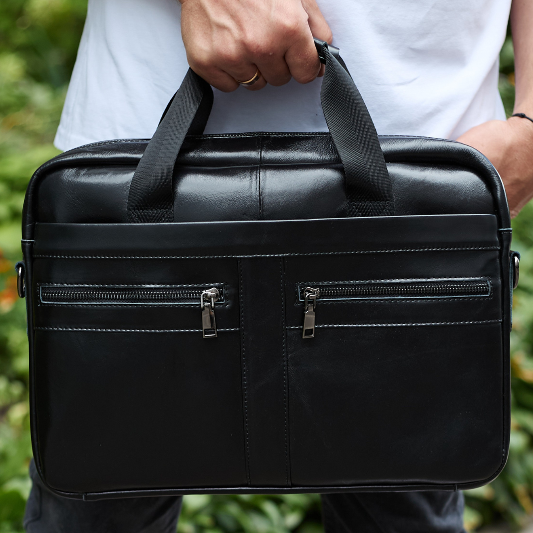 Портфель для ноутбука мужской Tiding Bag 38х28х8 см Черный (82143)
