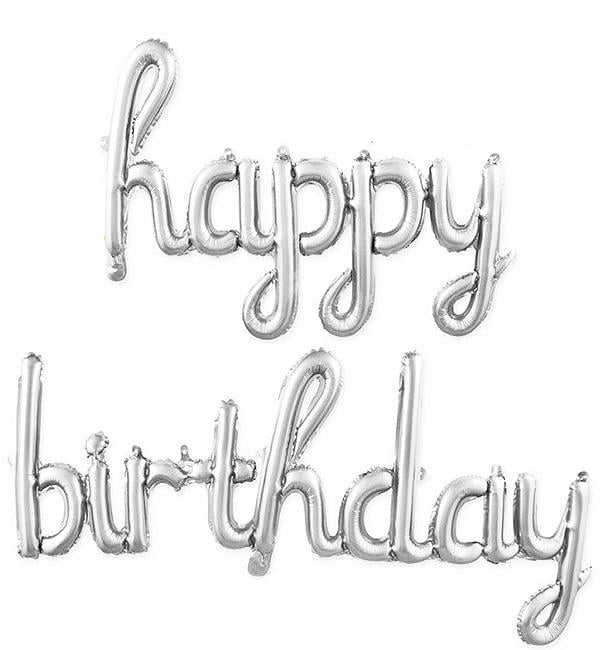 Воздушные шары Happy Birthday 2 м Серебреный (11022773)