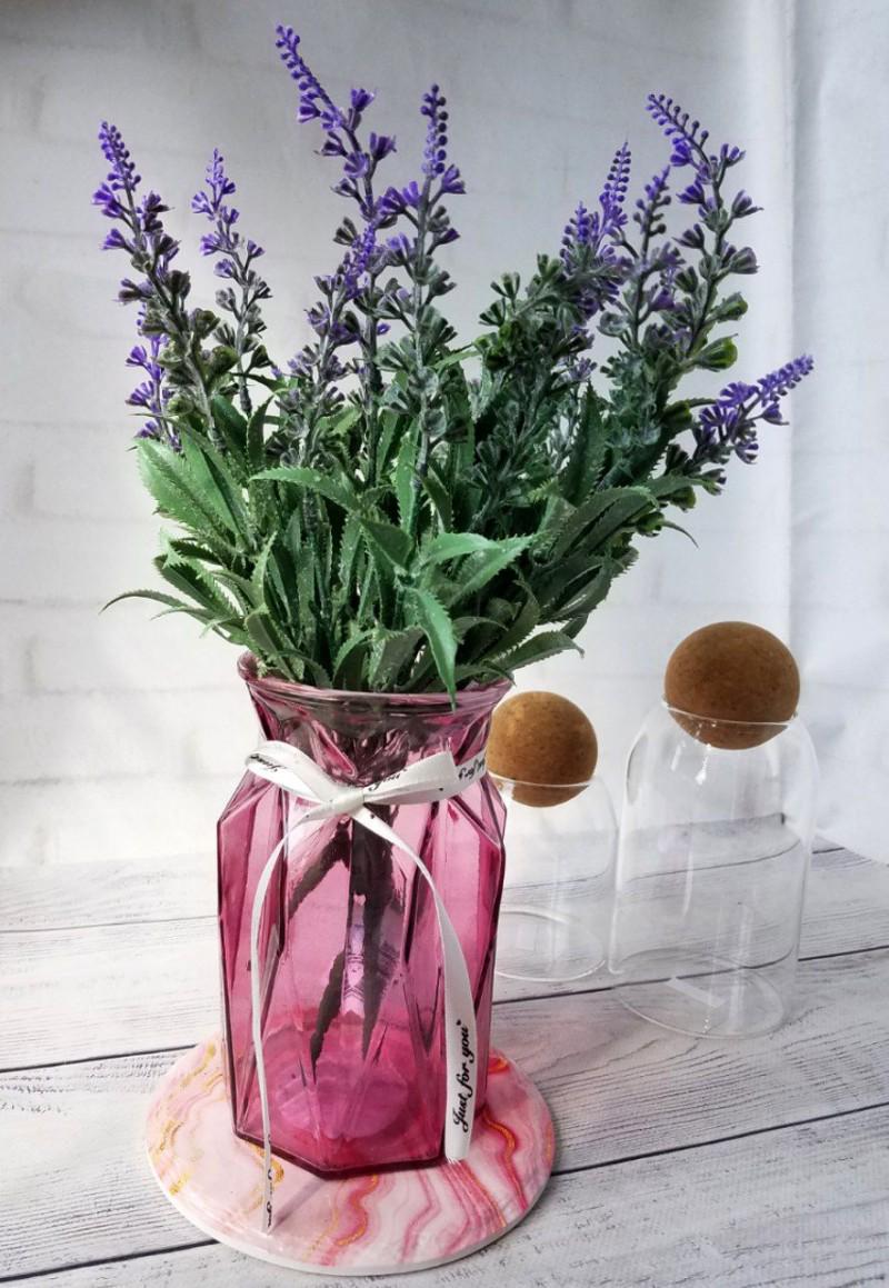 Ваза стеклянная Viva AURORA 18 см Фиолетовый/Красный