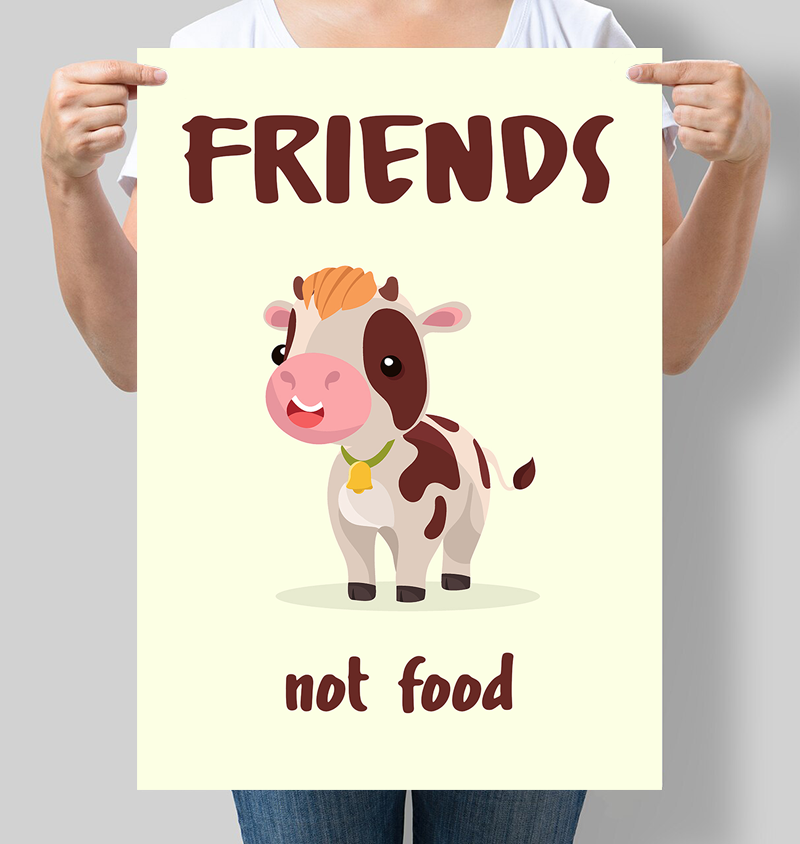 Постер Вегетарианство Friends not food 42х60 см (М175)