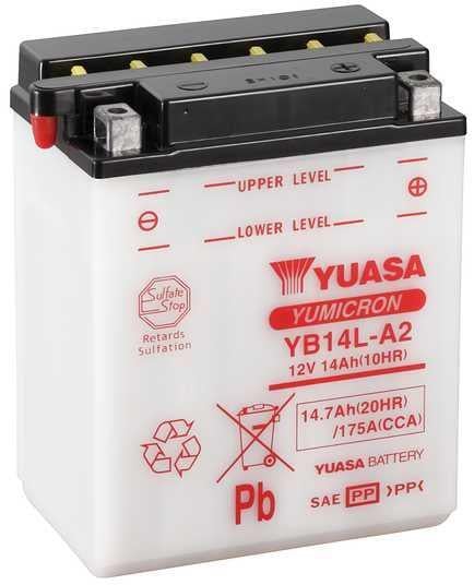 Аккумулятор YuasaBatteryEuropeGmb МОТО YuMicron Battery YB14-A2 сухозаряженный 12V 14,7Ah