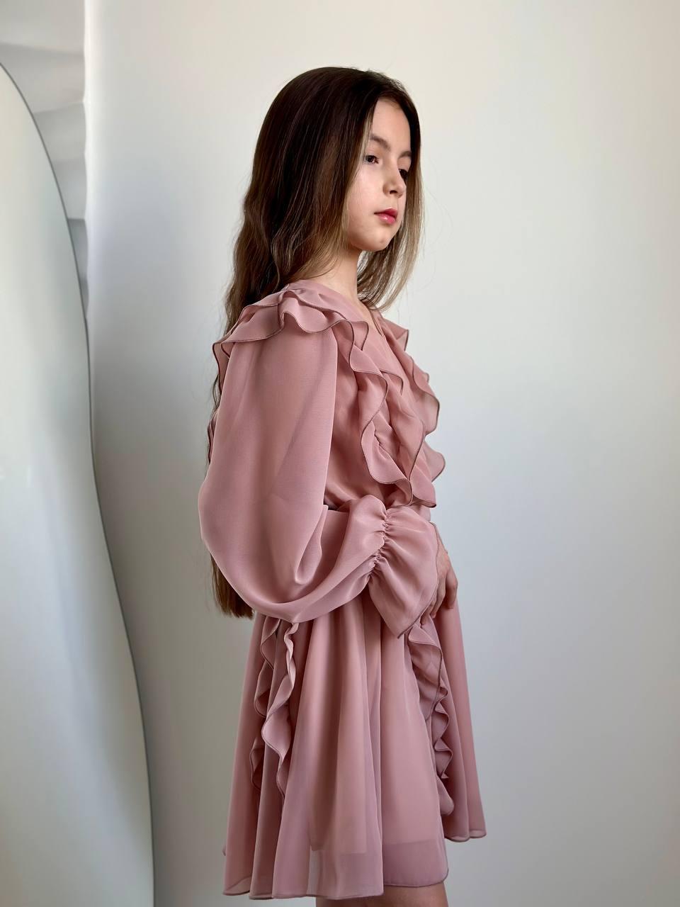 Сукня шифонова підліткова IRmAS 1330 158 см Мокко - фото 4