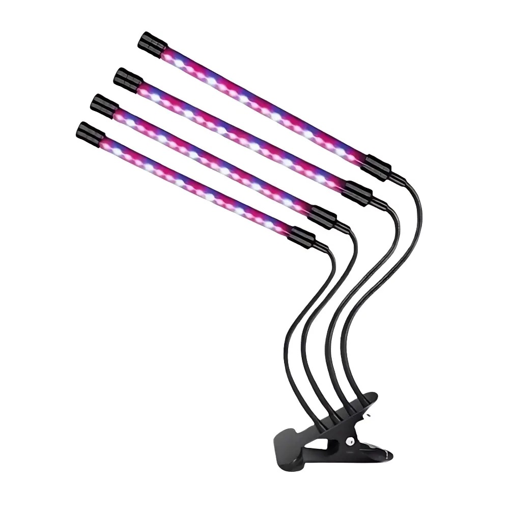 Фітолампа для домашніх рослин світлодіодна з таймером гнучка LED Supretto 50вт 4 промені