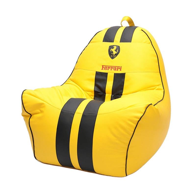 Кресло-мешок SanchoBAG Ferrari Экокожа 85x90x85 см Желтый/Черный (kmf-esh-04)
