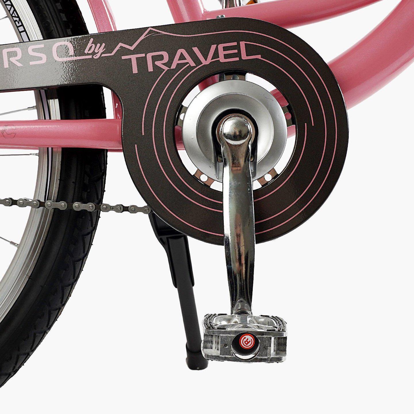 Велосипед городской Corso Travel с корзиной и багажником рама 16,5/26" Розовый - фото 5 Велосипед городской Corso Travel с корзиной и багажником рама 16,5/26" Розовый - фото 5