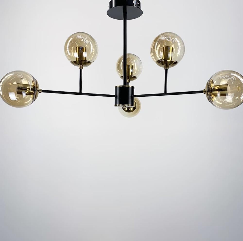 Светильник лаконичный на 6 янтарных плафонах (AOC 12) - фото 1 Светильник лаконичный на 6 янтарных плафонах (AOC 12) - фото 1