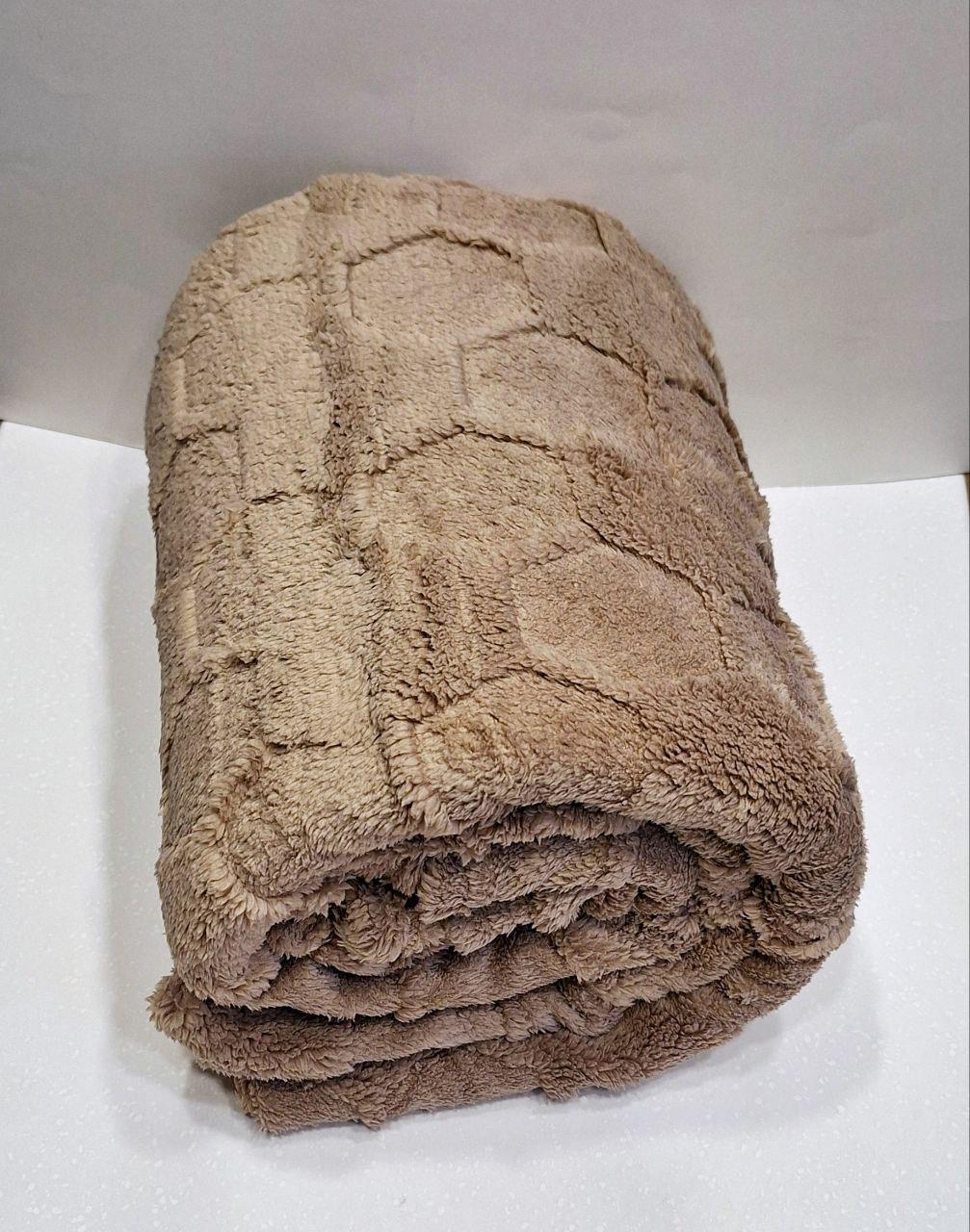 Плед флисовый Colorful Home Соты 200x220 см Бежевый (574)