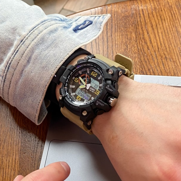 Наручные часы мужские Skmei военные с подсветкой водостойкие Зеленый (1283) - фото 2 Наручные часы мужские Skmei военные с подсветкой водостойкие Зеленый (1283) - фото 2