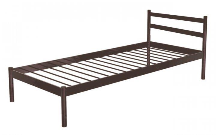 Кровать односпальная металлическая Метакам Comfort-1 190х90 см Коричневый (52191)