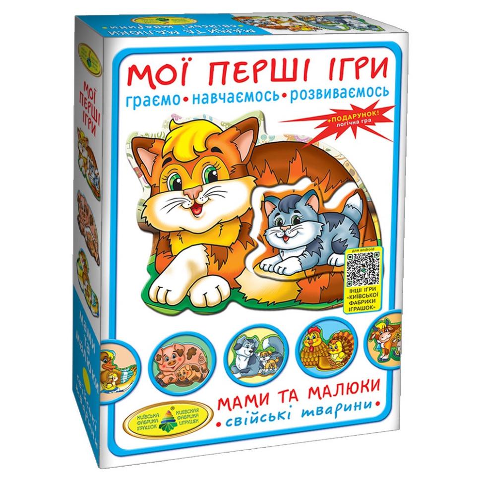Настольная игра развивающая Энергия Плюс Мамы и малыши. Домашние животные 12 карточек картонная от 2 лет (IP-177-P-625)