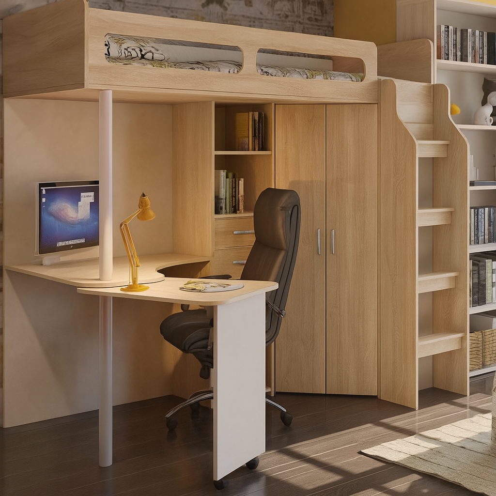 Кровать-чердак Fmebel Токио со столом ДСП Kronospan 18 мм 80х190 см