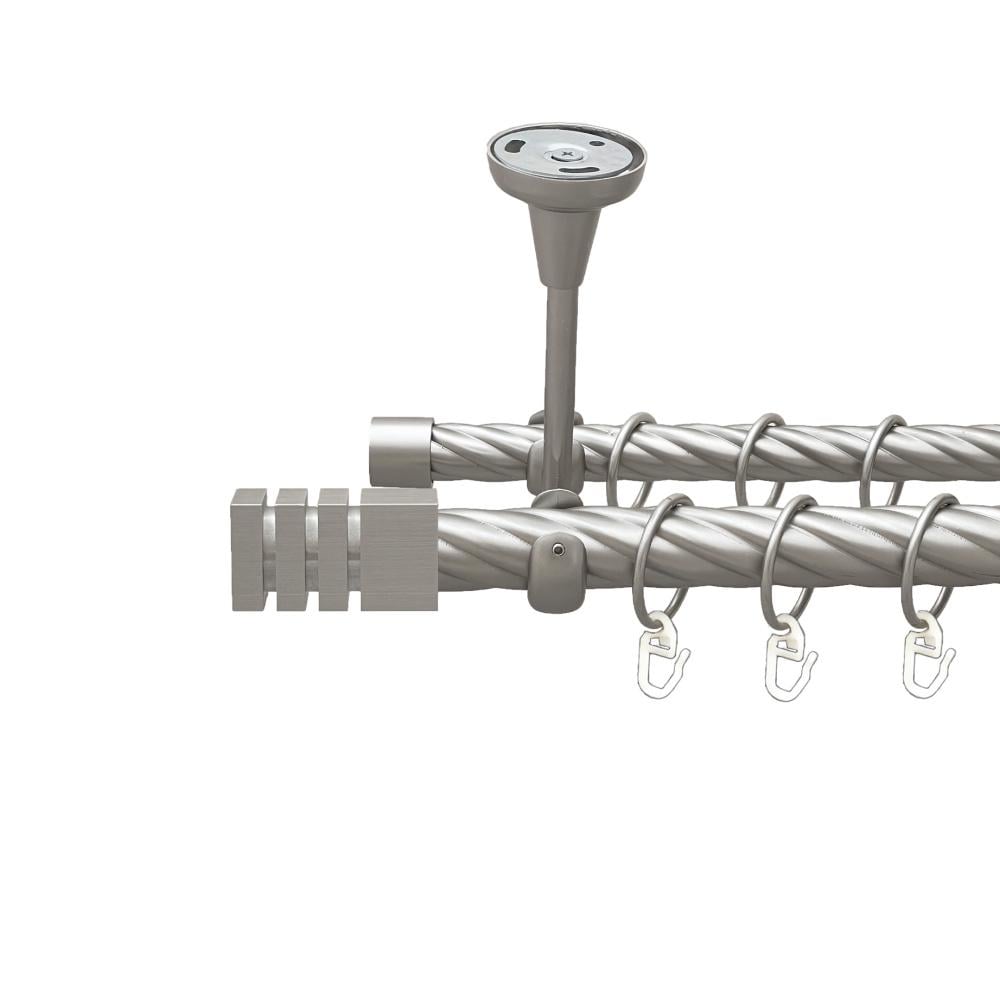 Карниз Orvit Акорда металевий дворядний відкритий до стелі скручена труба кільце металеве 25/19 мм 300 см Сатин (00-00026188)