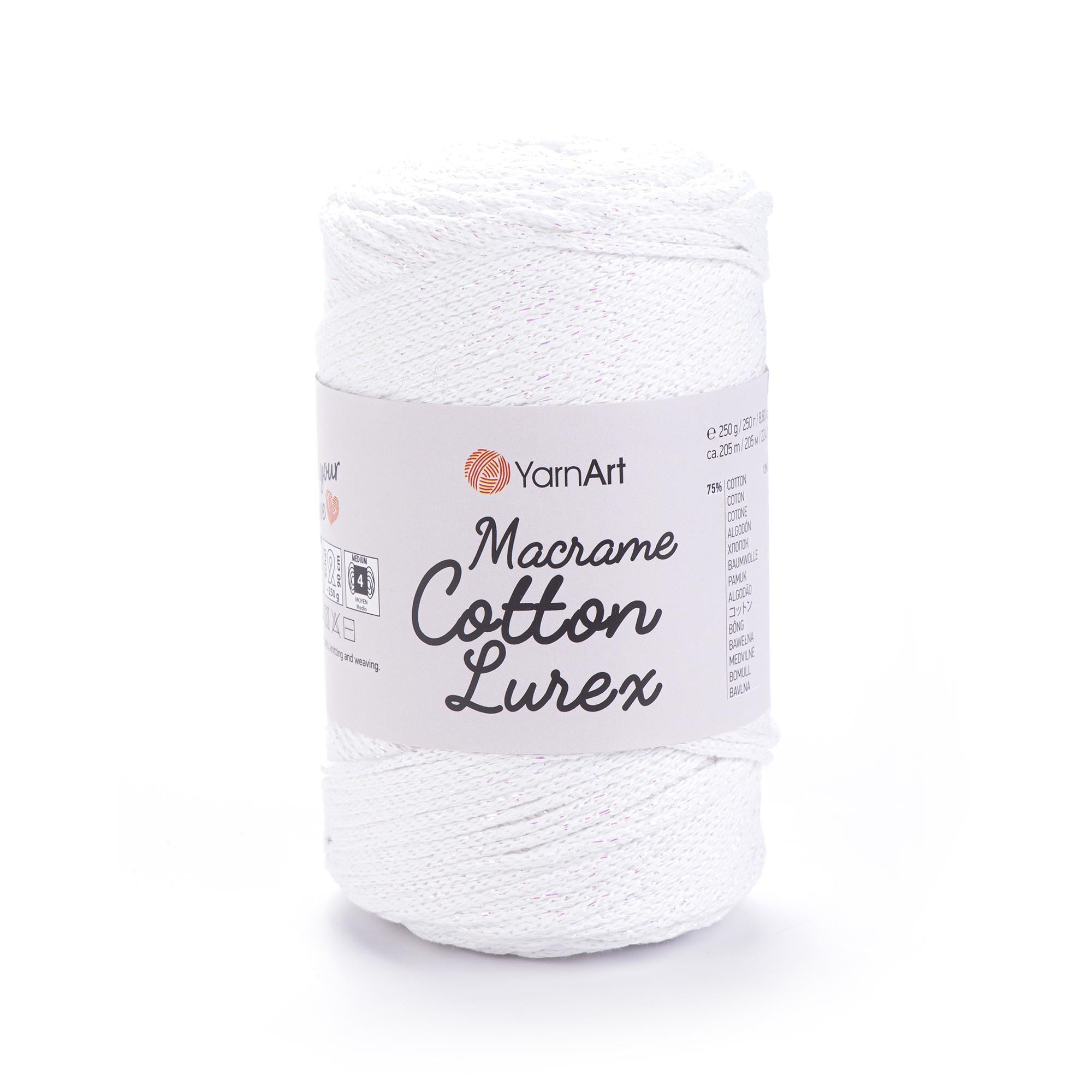 Шнур плетеный Macrame Cotton Lurex 2 мм Белый люрекс радуга №721 (2301699697)