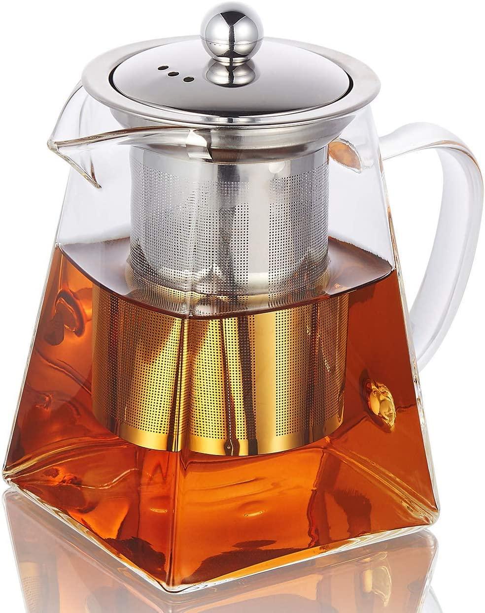 Чепчик стеклянный с термостойкой заваркой из нержавеющей стали 750 мл/25 унций