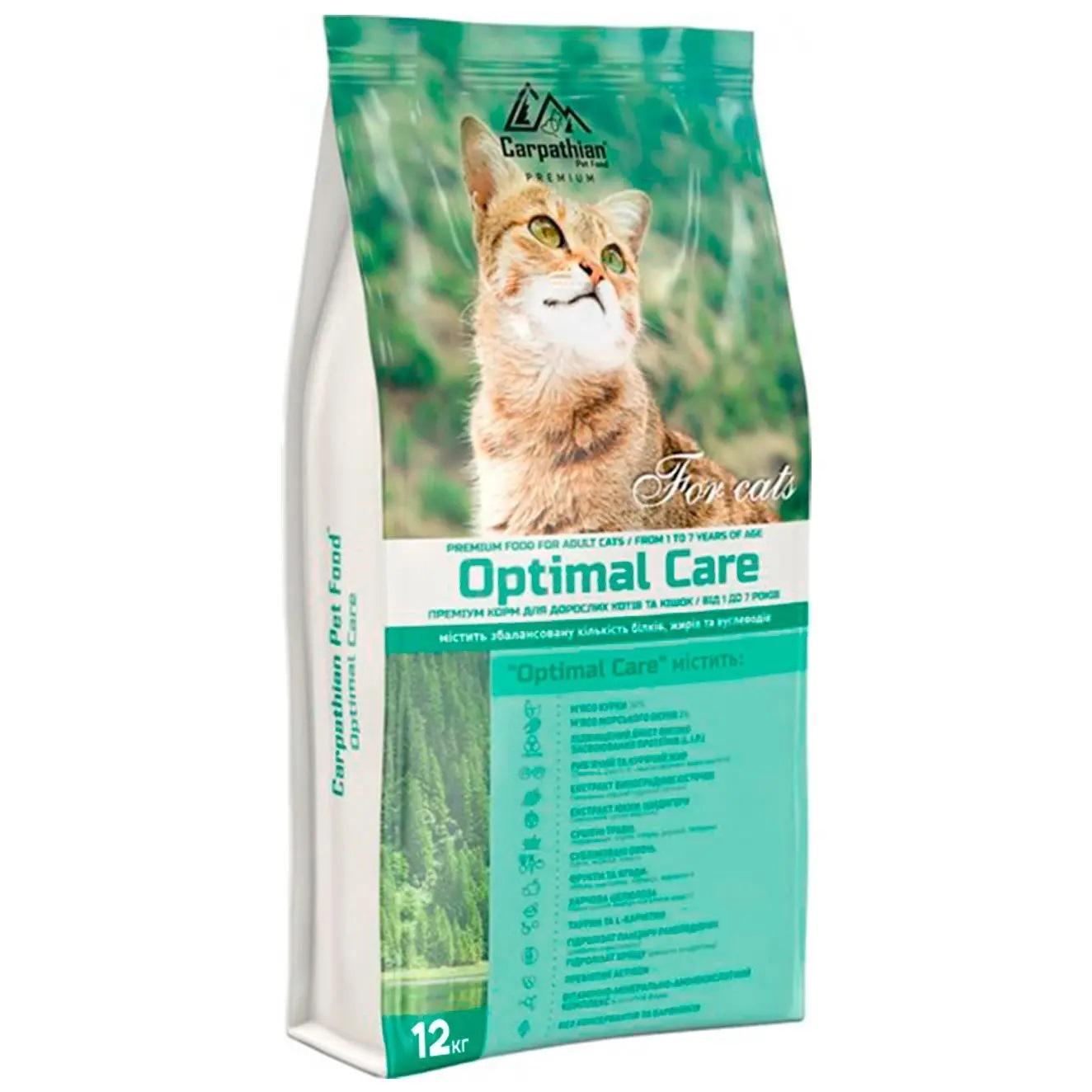 Корм для дорослих котів Carpathian Pet Food Optimal Care для всіх порід у віці 1-7 років 12 кг (12098244)