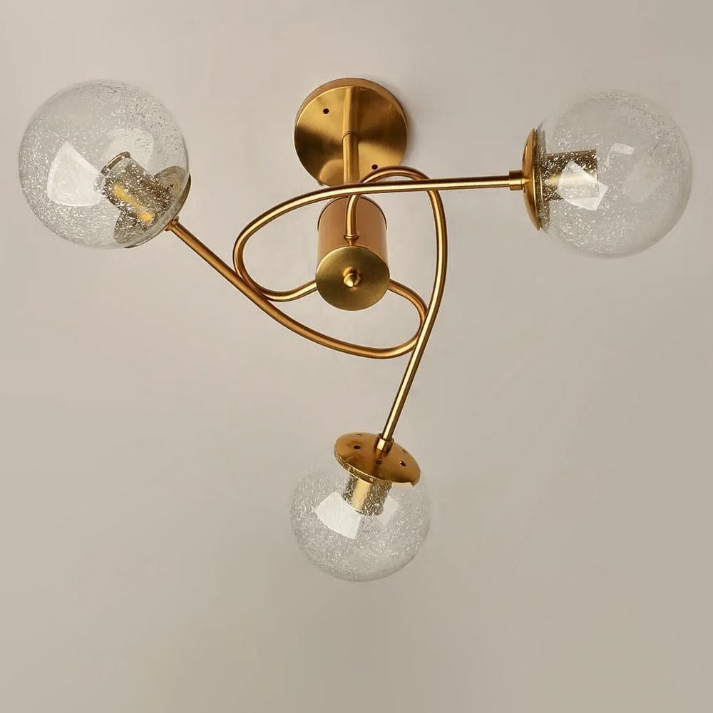 Люстра стельова Light House SH-19569/3A COOPER 580х580х380 мм Золотий/Прозорий