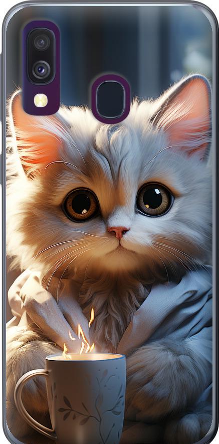 Чехол на Samsung Galaxy A40 2019 A405F White cat (5646t-1672-42517)