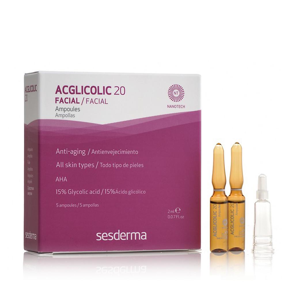 Ампули з гліколевою кислотою Sesderma Acglicolic 20 Anti-Aging Moisturizing 5x2 мл