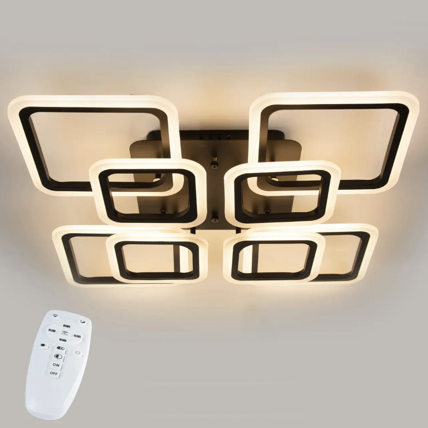 Люстра потолочная LED Sunlight 6325/4+4S Черный (2800247278)