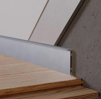 Плинтус алюминиевый скрытого монтажа ALU-S6015 60х15х2700 мм Серый (23261575)