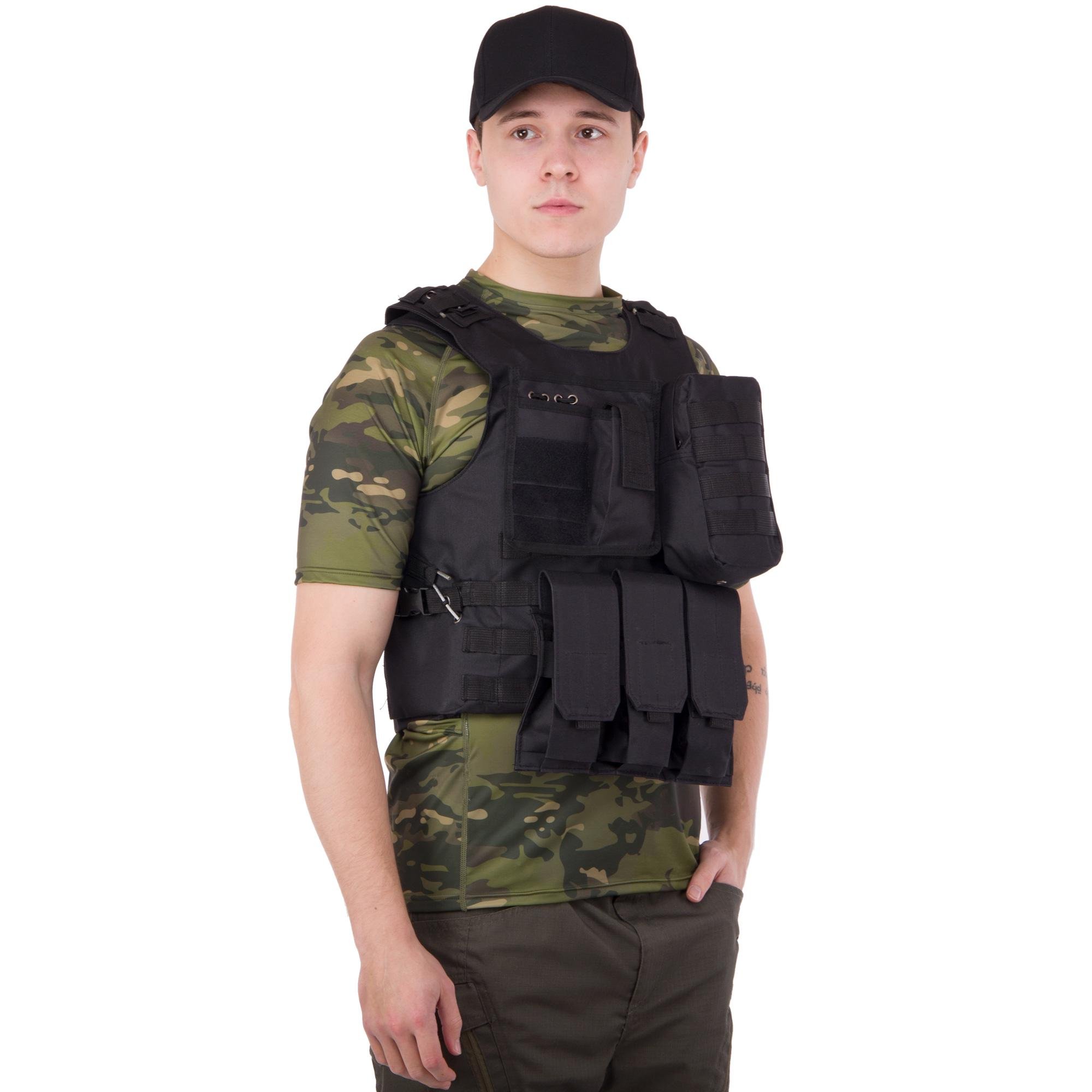 Розвантажувальний жилет Military Rangers універсальний на 4 кишені Чорний (ZK-5516)