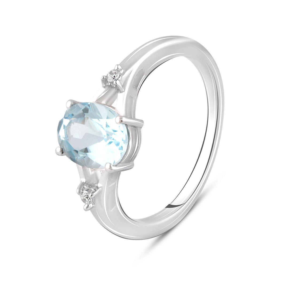 Кольцо серебряное с натуральным топазом 2,063 ct 2,77 г р. 17,5 (2105152)