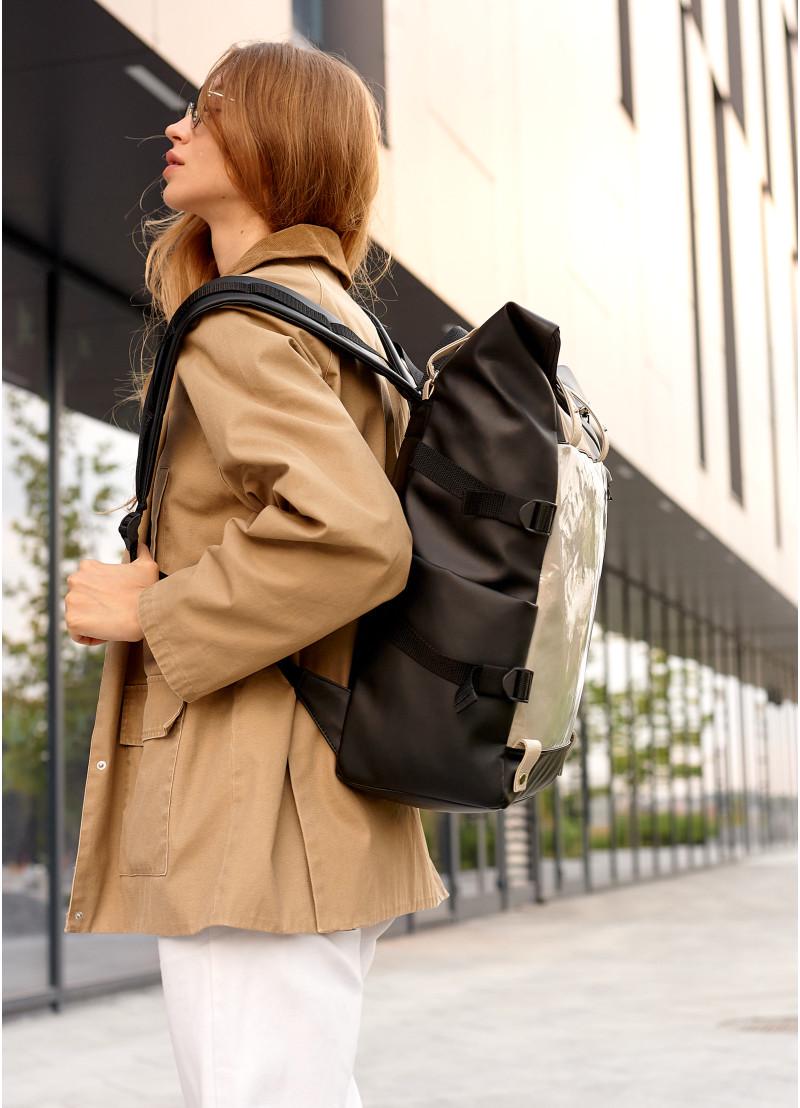 Рюкзак женский Sambag RollTop Hacking Черно-серый (24460130) - фото 4 Рюкзак женский Sambag RollTop Hacking Черно-серый (24460130) - фото 4