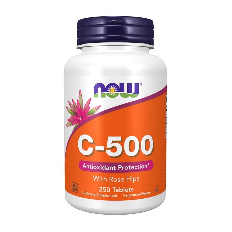 Витамин C с шиповником NOW C-500 with Rose Hips 250 табл.