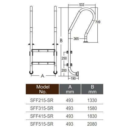 Лестница для бассейна Emaux Mixta SFF415-SR 4 ступени - фото 2